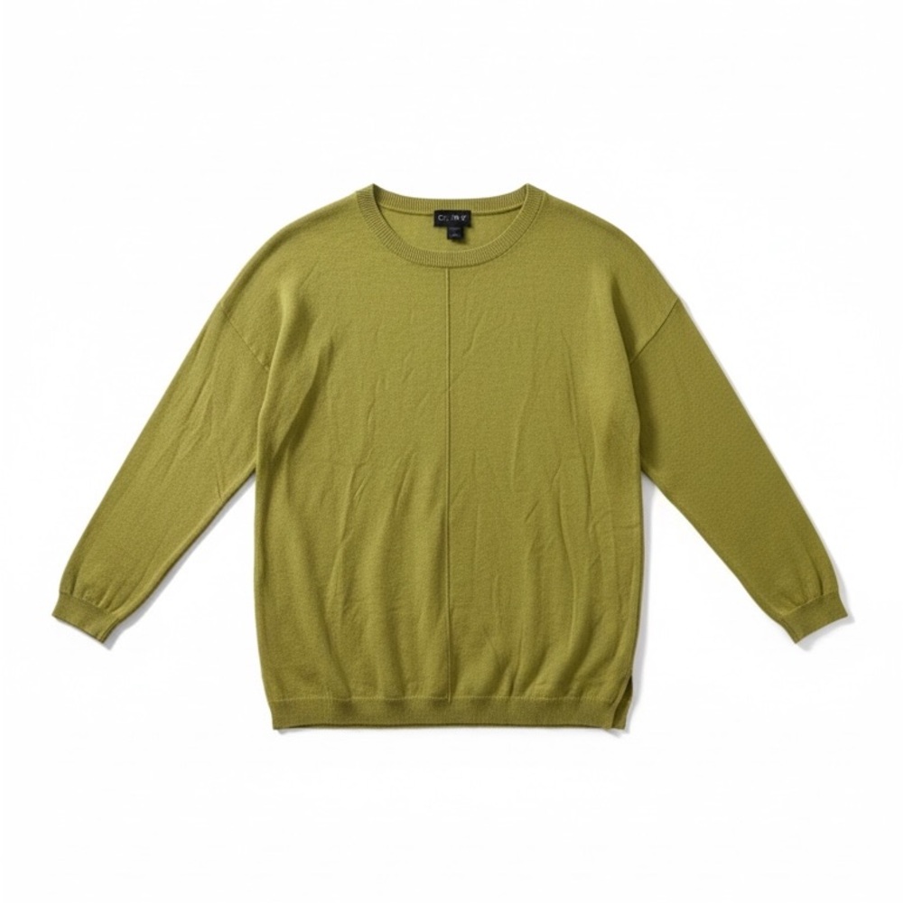 Relaxed Crewneck Long Sleeve Top in Olive